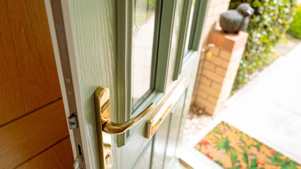 An open front door to a house.