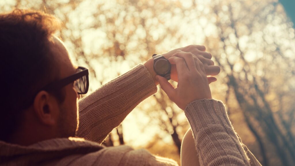 A man checking his watch.