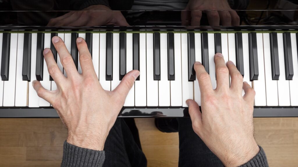A person playing a piano.