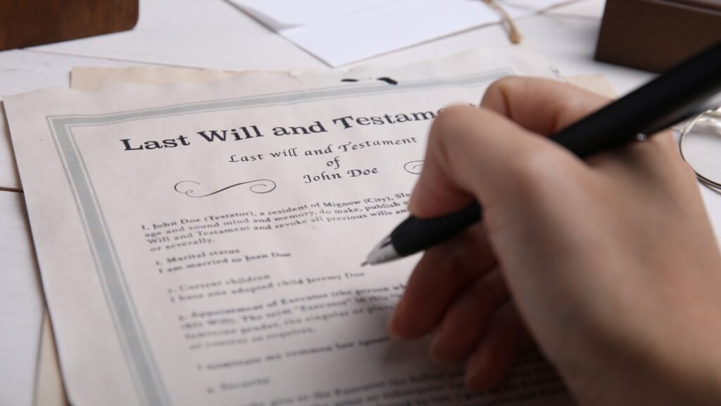 A person signing a will
