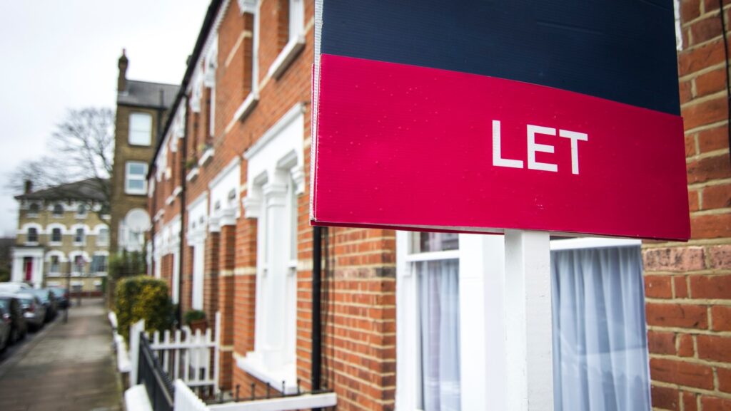 A "to let" sign outside a property